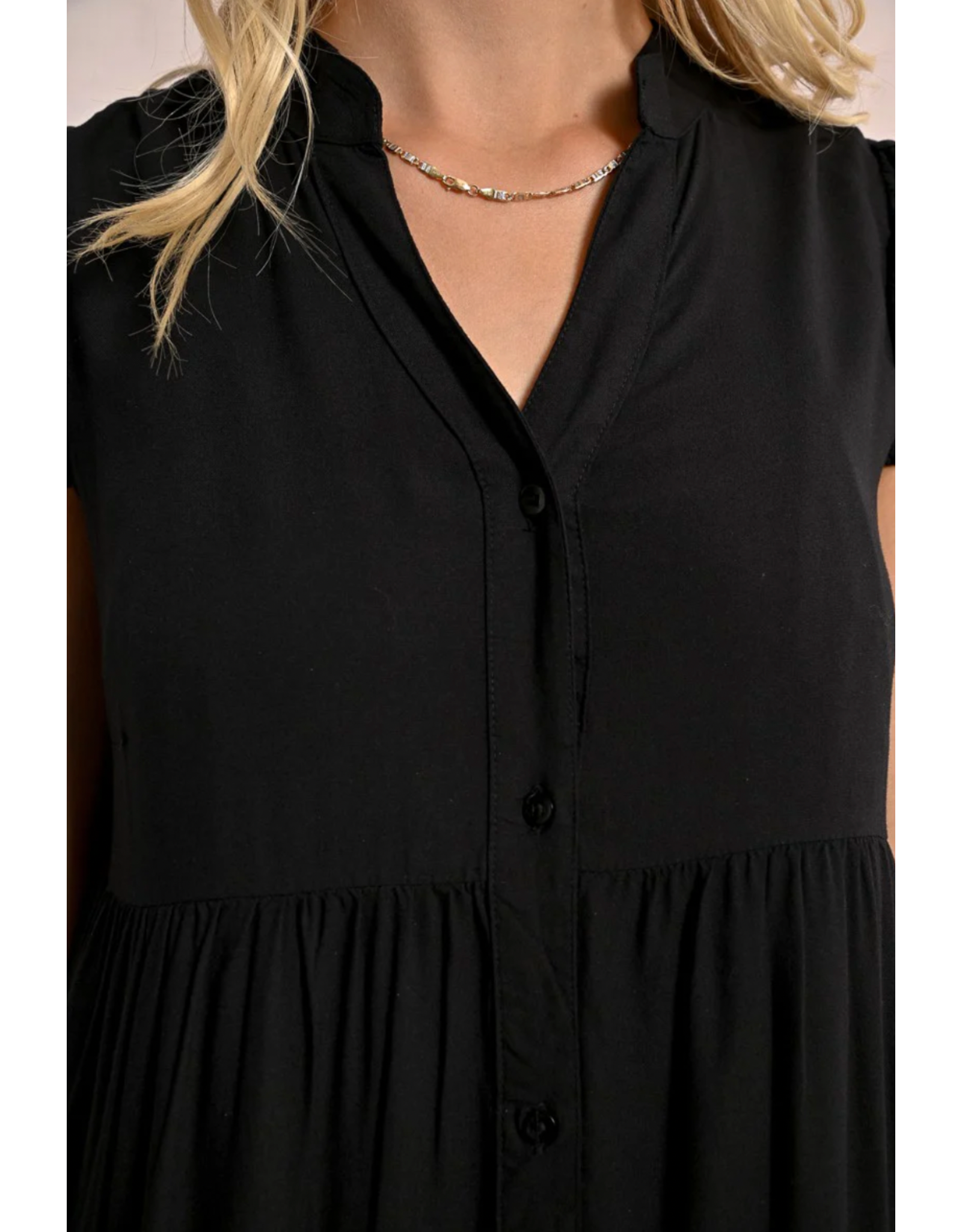 Molly Bracken Molly Bracken -  Tiered Maxi Length Dress (Black)