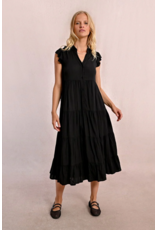 Molly Bracken Molly Bracken -  Tiered Maxi Length Dress (Black)