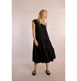 Molly Bracken Molly Bracken -  Tiered Maxi Length Dress (Black)