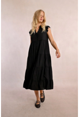 Molly Bracken Molly Bracken -  Tiered Maxi Length Dress (Black)