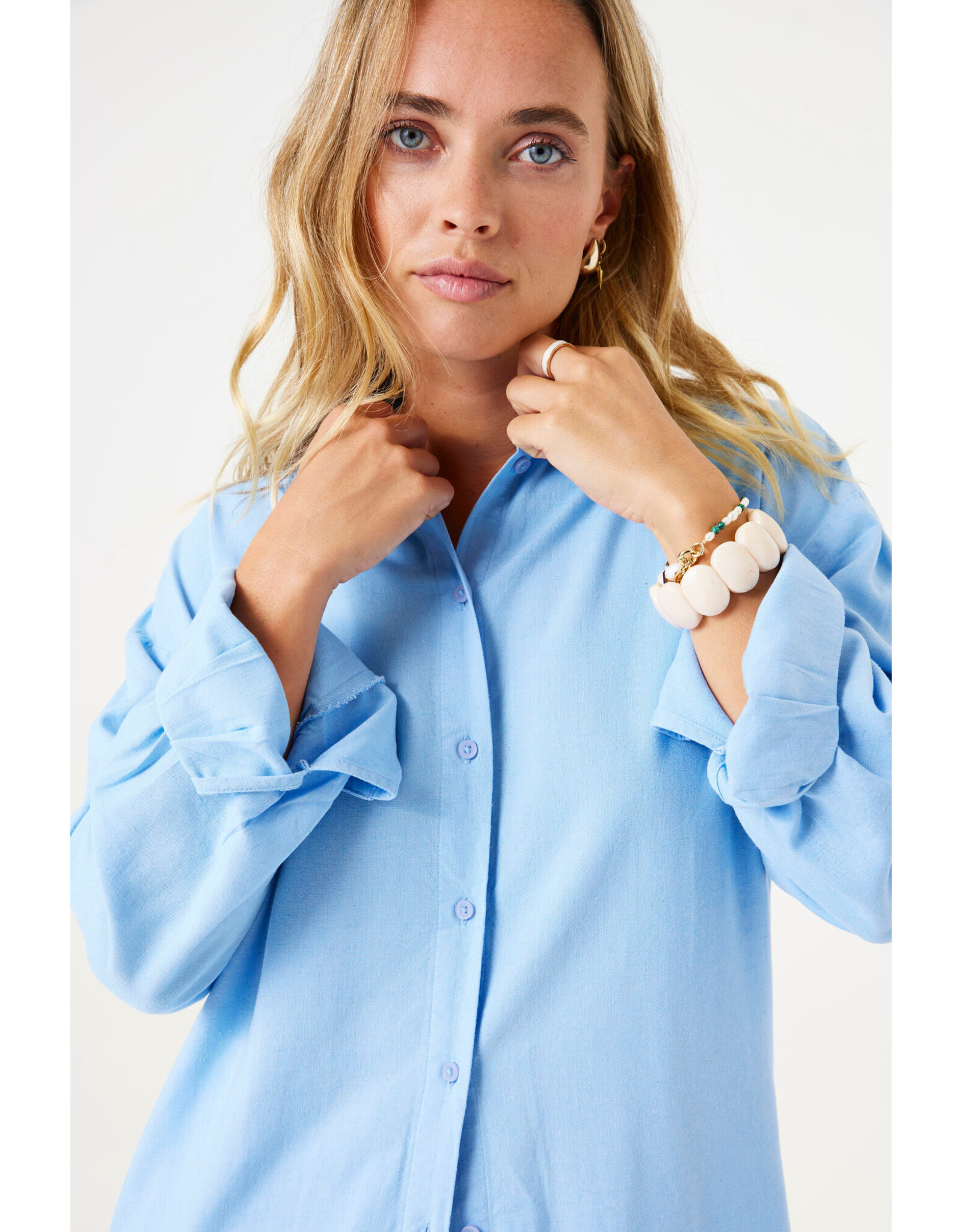 Garcia Garcia - Long Sleeve Button Up Shirt (Blue Wave)