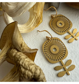 Pika & Bear Pika & Bear - "Blómi" Floral Design Drop Earrings