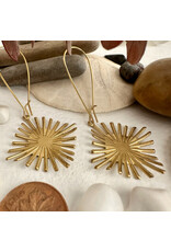 Pika & Bear Pika & Bear - "Lucienne" Raw Brass Starburst Drop Earrings