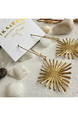 Pika & Bear Pika & Bear - "Lucienne" Raw Brass Starburst Drop Earrings