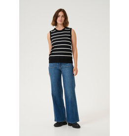 Kaffe Kaffe - Lizza Striped Slipover (Blk / Chalk)