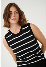 Kaffe Kaffe - Lizza Striped Slipover (Blk / Chalk)