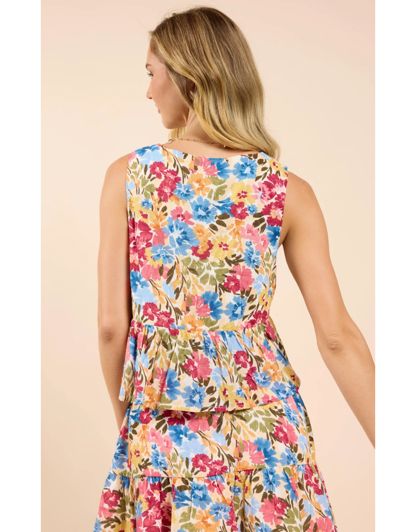 Sadie & Sage Sadie & Sage - Nature's Palette V Neck Flowy Sleeveless Top