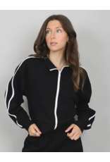 RD Style RD Style - Alisaie Soft Knit Zipper Top (Black / White)