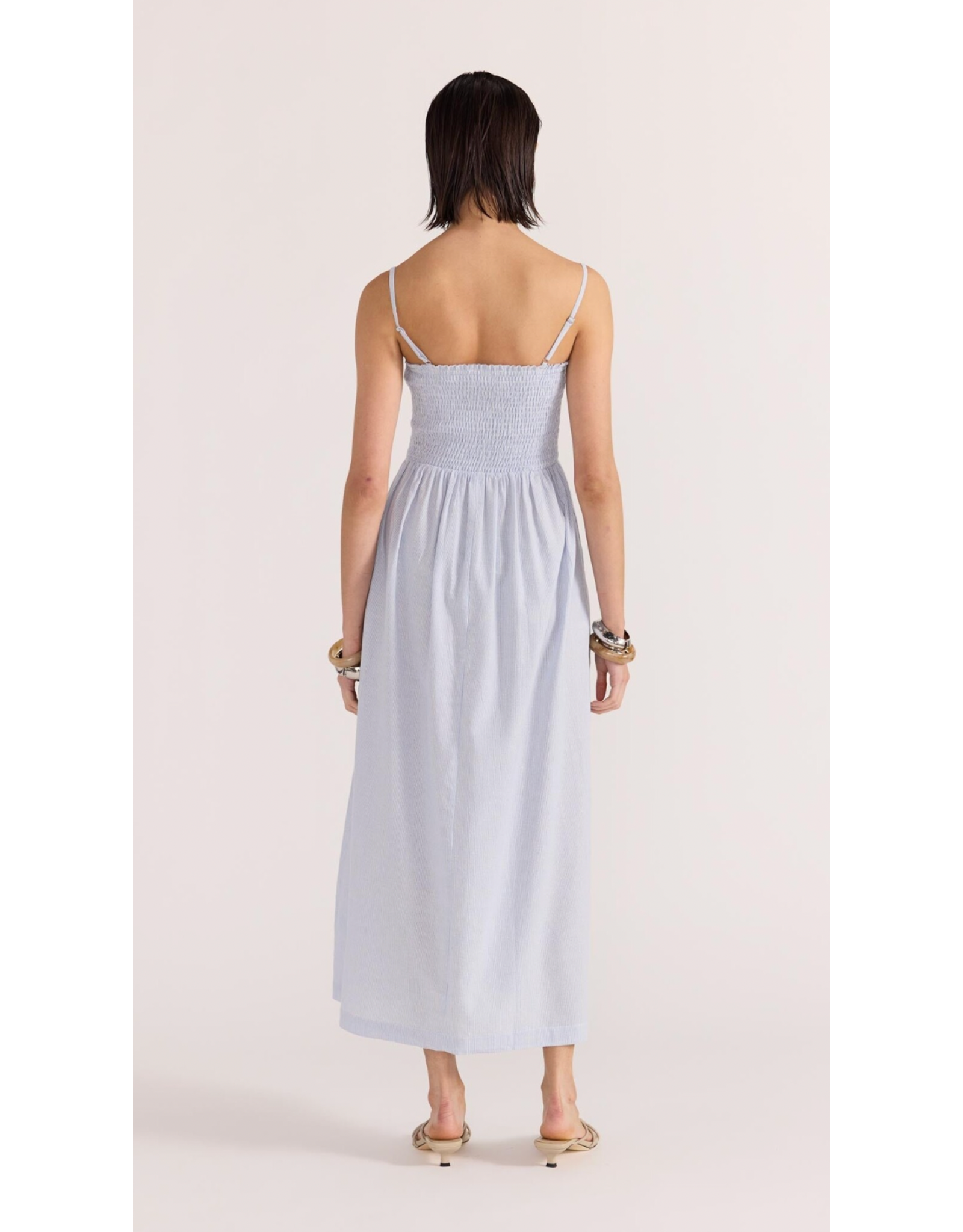 Staple The Label Staple - Danica Shirred Sundress (Blue / White)