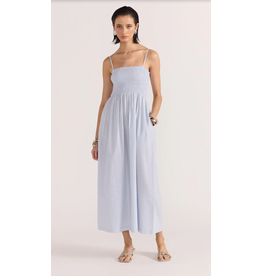 Staple The Label Staple - Danica Shirred Sundress (Blue / White)
