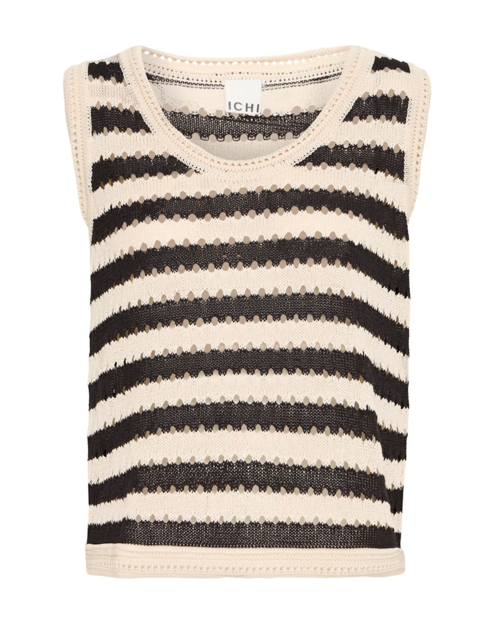 ICHI ICHI - Birdis Sleeveless Knit Top (Black / Almond Milk)