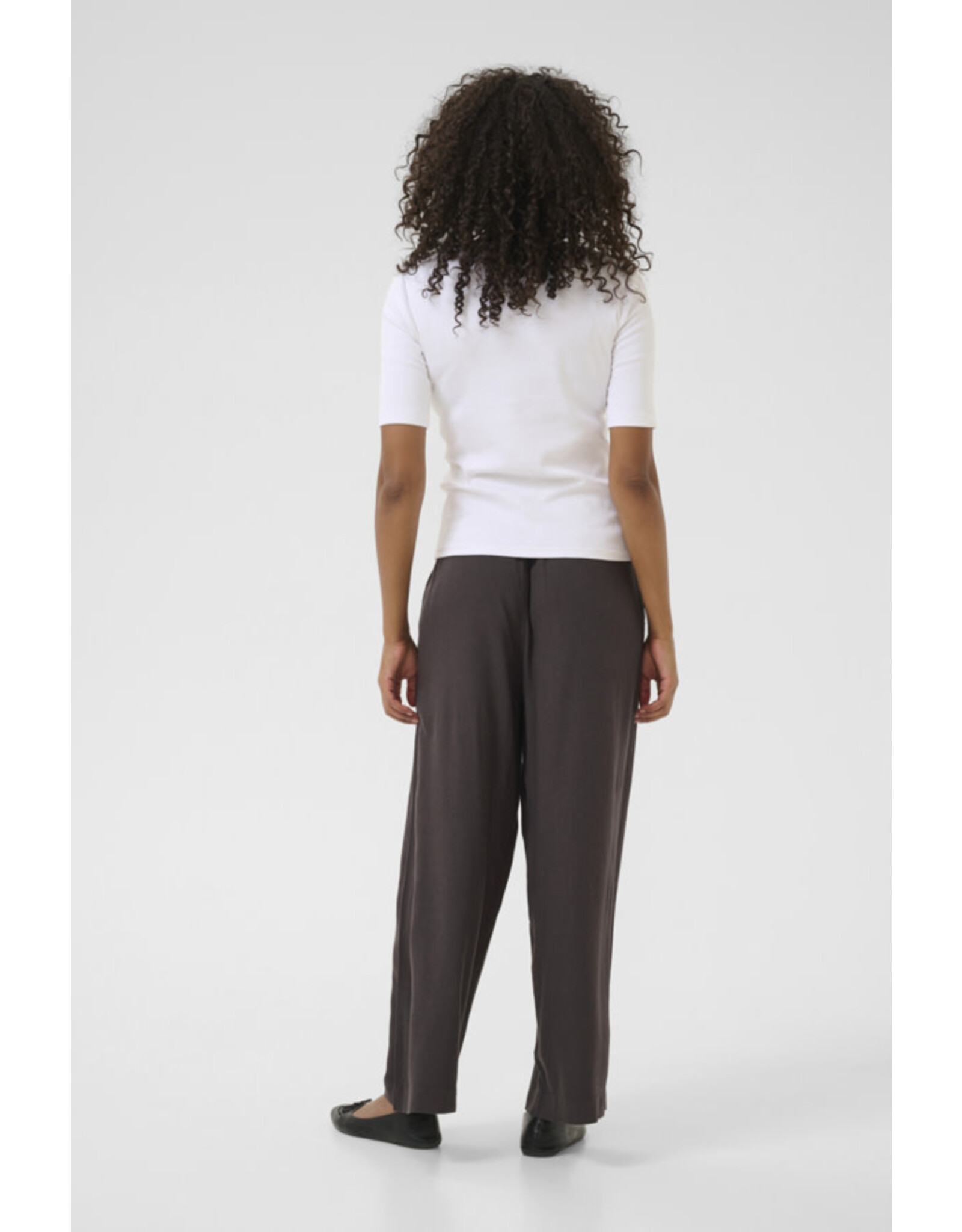 Kaffe Kaffe - Milia Cropped Wide Pants (Black Oyster)