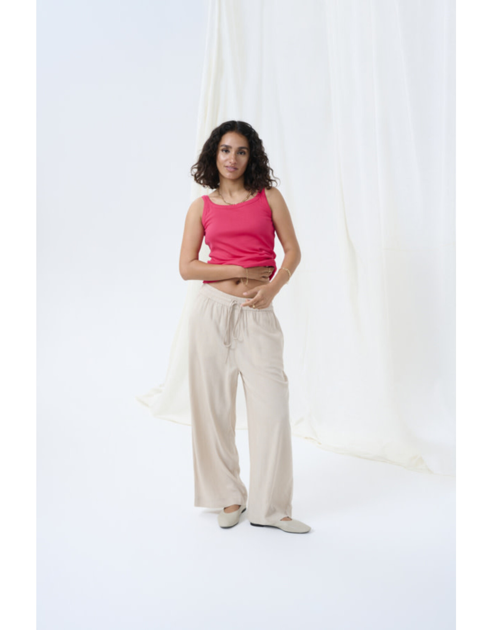 Kaffe Kaffe - Milia Cropped Wide Pants (Feather Grey)