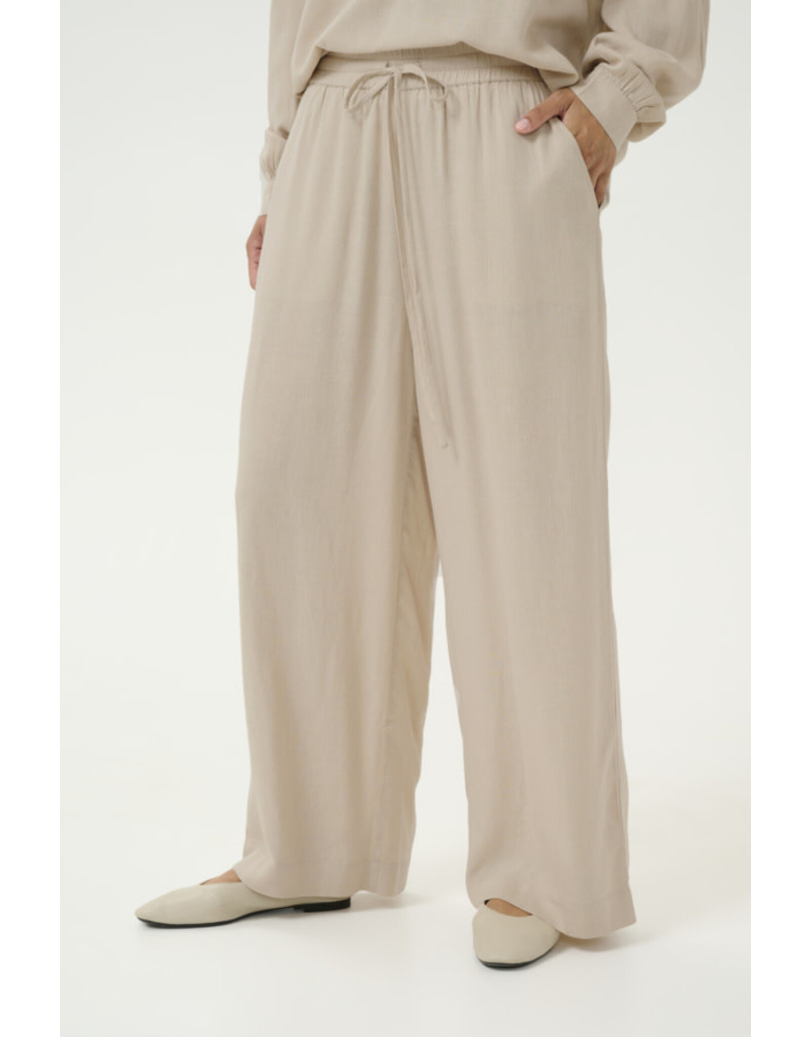Kaffe Kaffe - Milia Cropped Wide Pants (Feather Grey)
