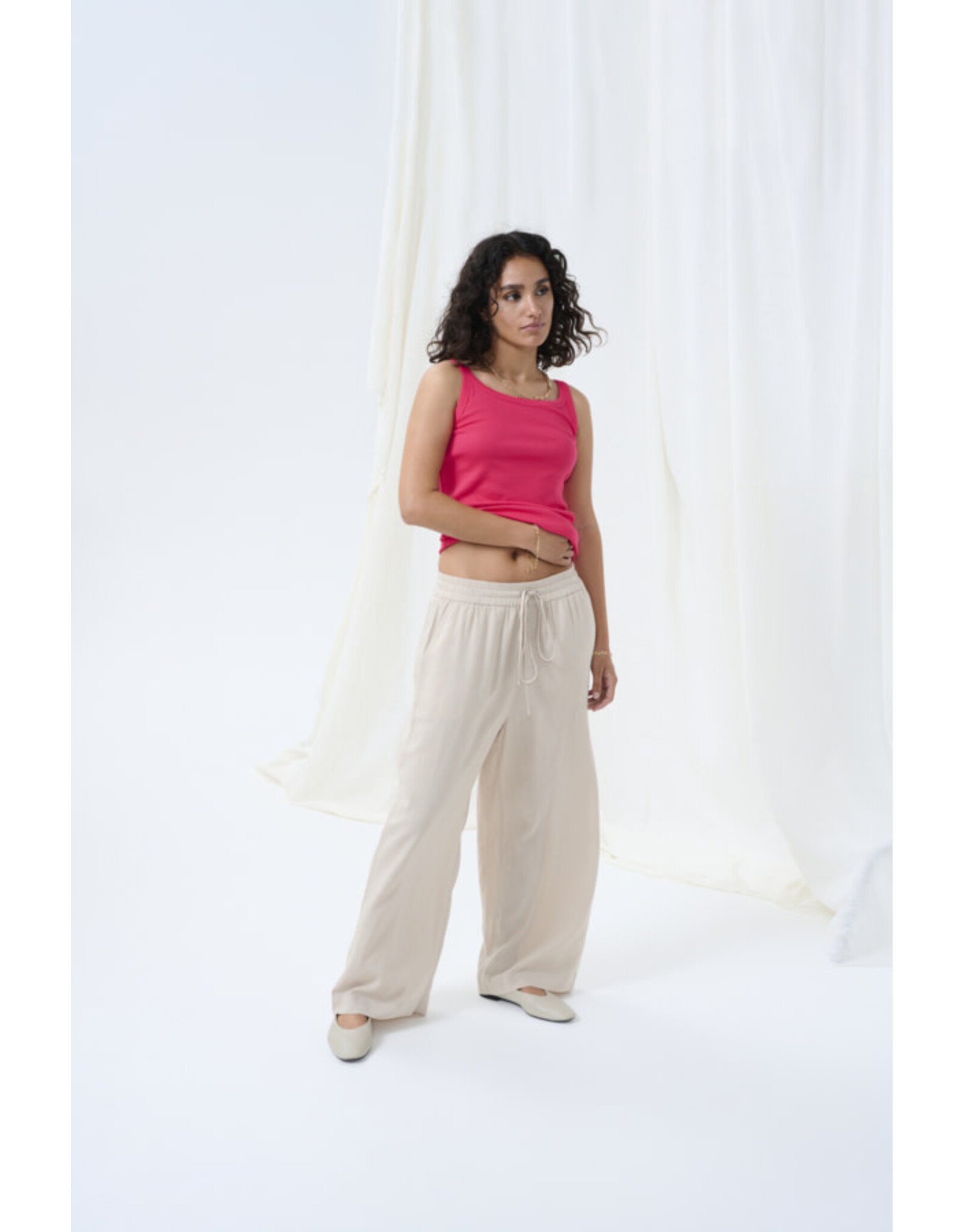 Kaffe Kaffe - Milia Cropped Wide Pants (Feather Grey)