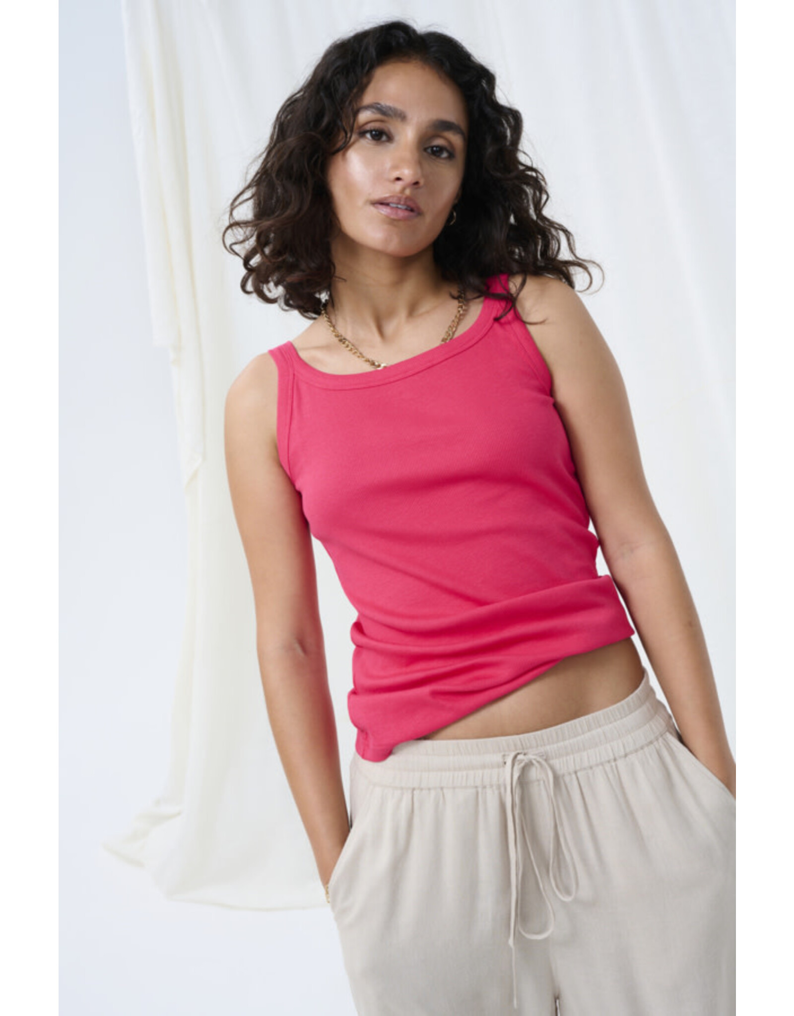Kaffe Kaffe - Milia Cropped Wide Pants (Feather Grey)