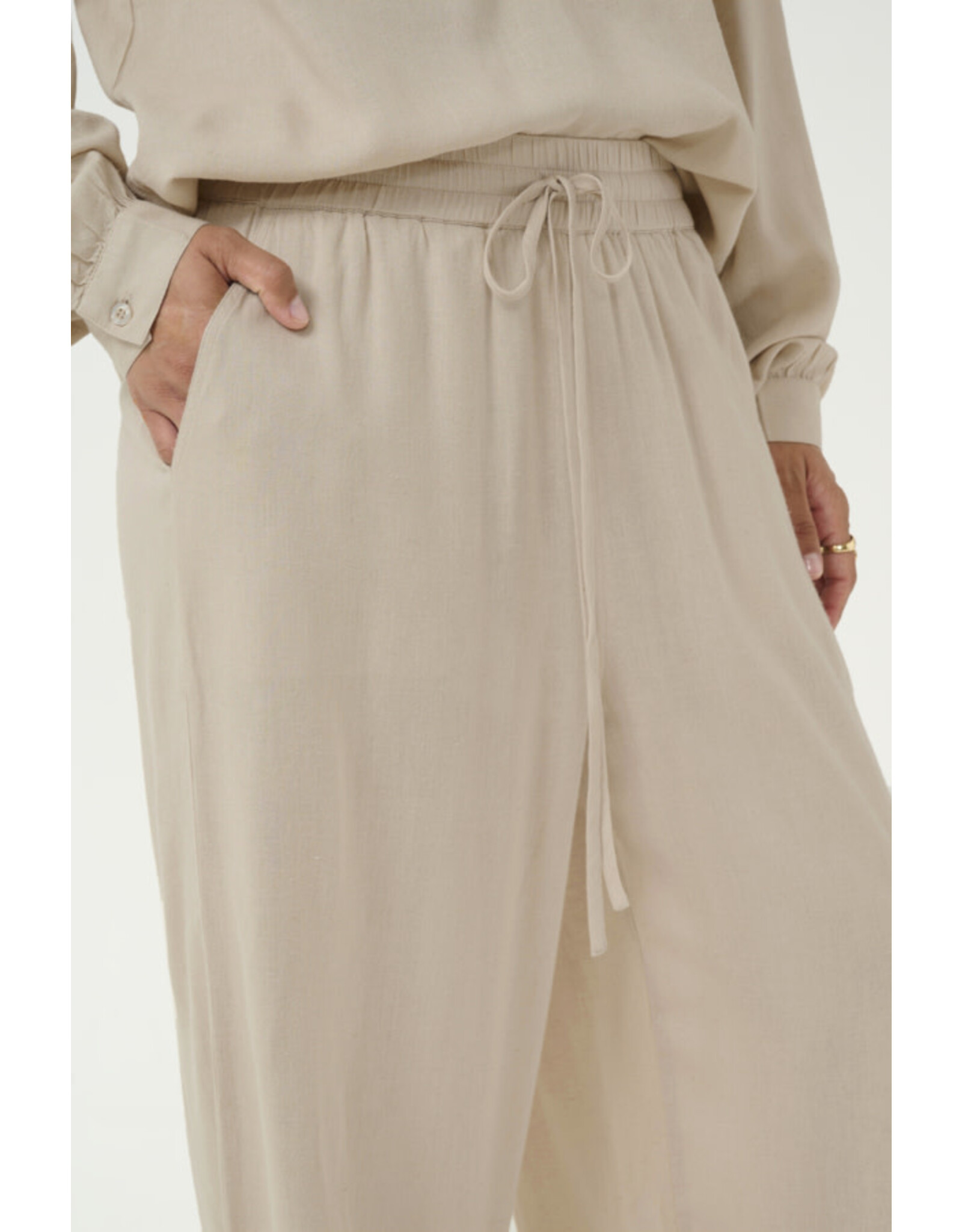 Kaffe Kaffe - Milia Cropped Wide Pants (Feather Grey)