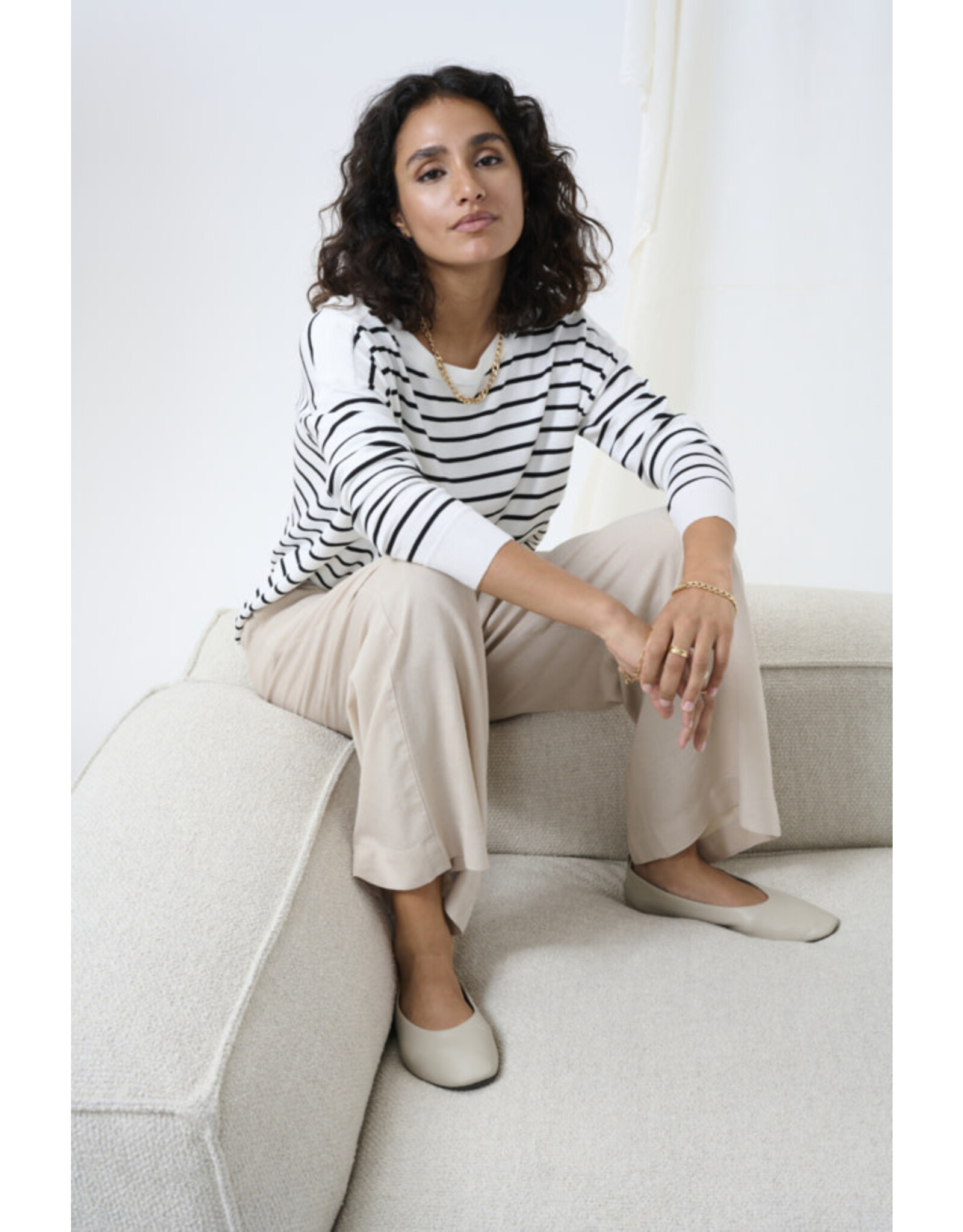 Kaffe Kaffe - Milia Cropped Wide Pants (Feather Grey)