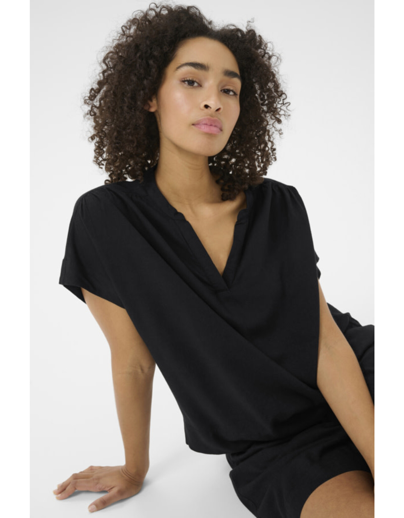 Kaffe Kaffe - Milia Short Sleeve Blouse (Black Deep)