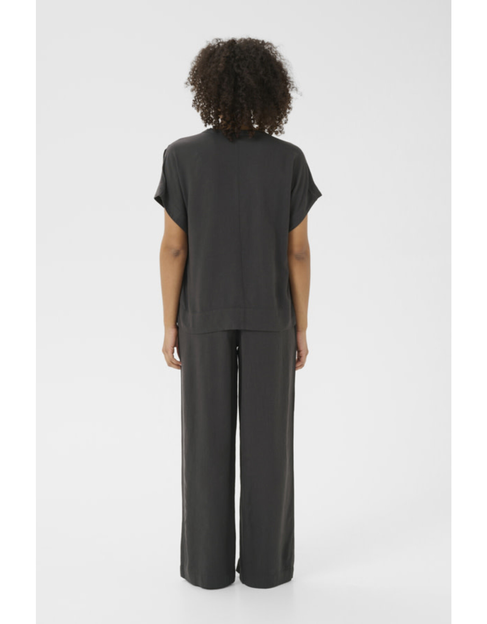 Kaffe Kaffe - Milia Short Sleeve Blouse (Black Oyster)