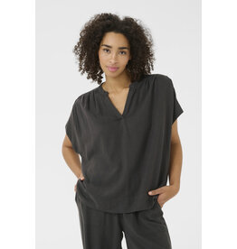 Kaffe Kaffe - Milia Short Sleeve Blouse (Black Oyster)