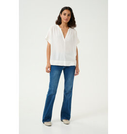 Kaffe Kaffe - Milia Short Sleeve Blouse (Chalk)