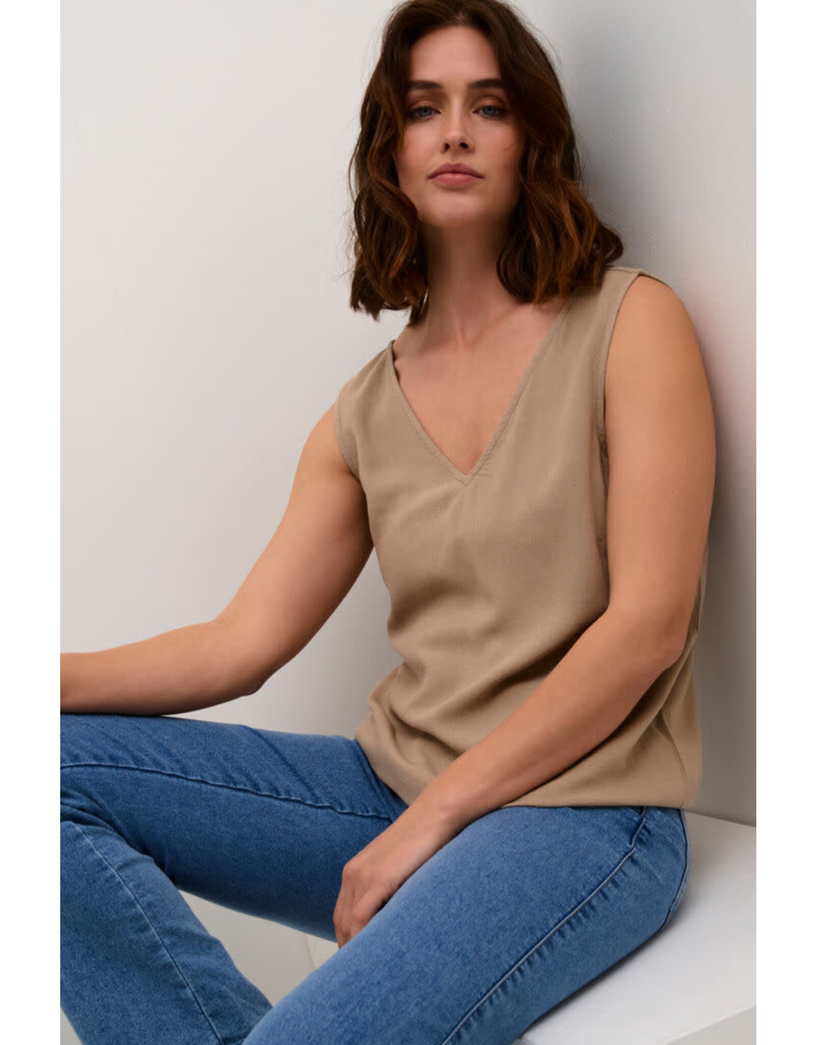 Kaffe Kaffe - Milia Top (Chinchilla)