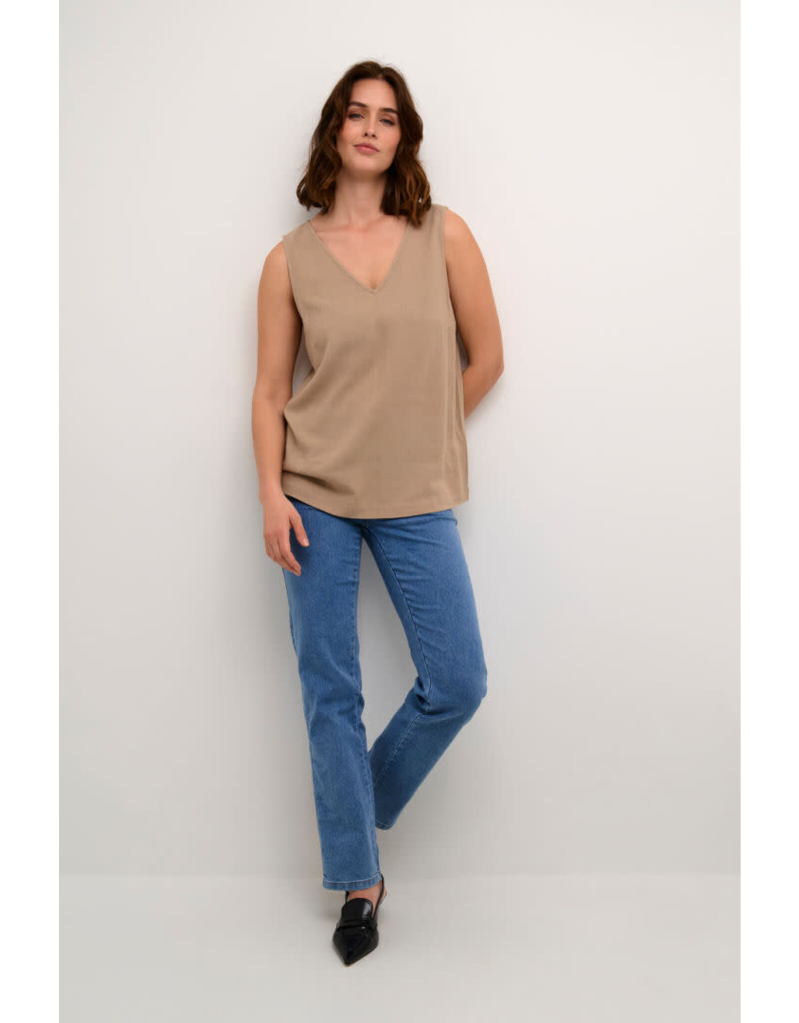 Kaffe Kaffe - Milia Top (Chinchilla)