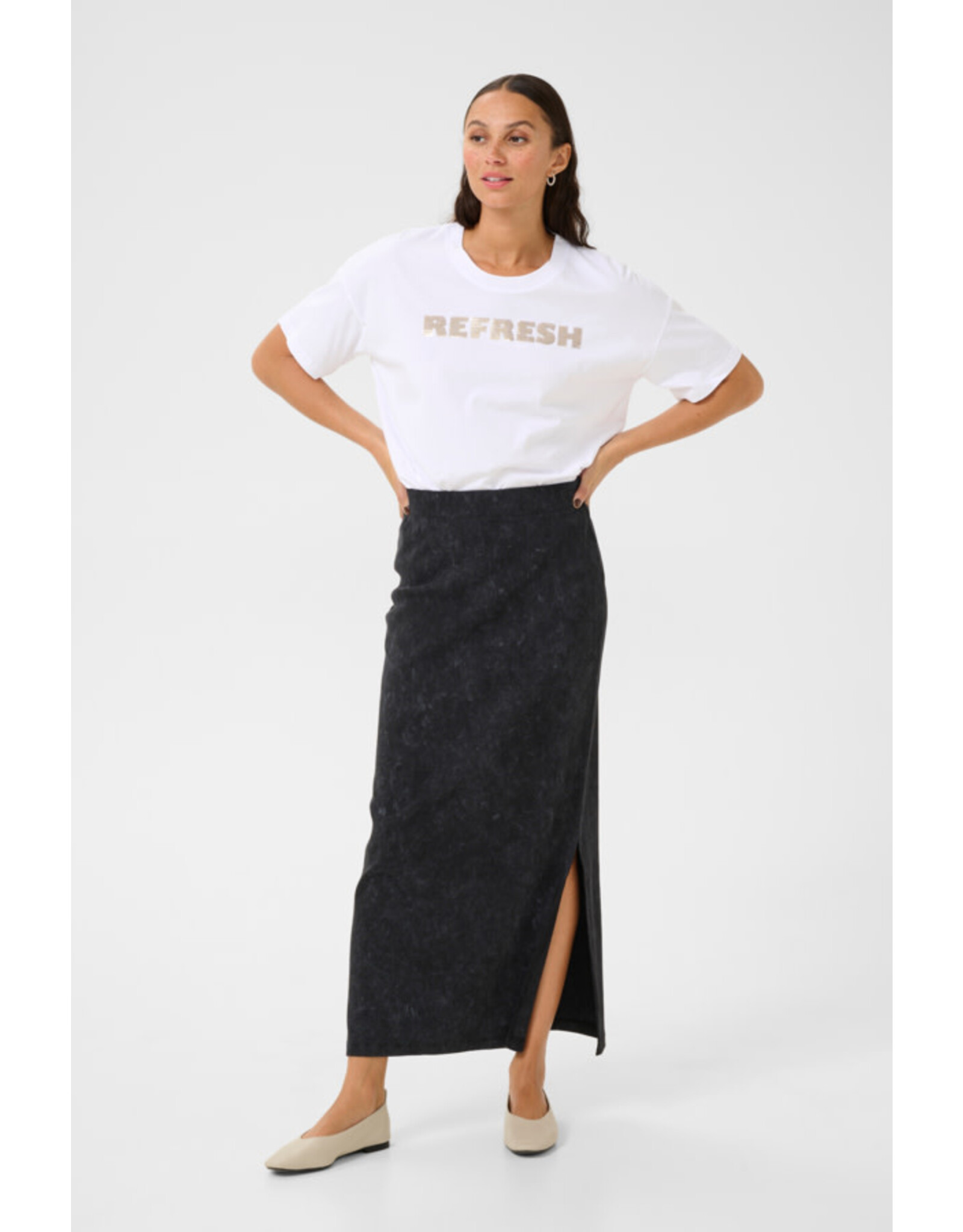 Kaffe Kaffe - Dodal Rib Skirt (Black Washed Rib)