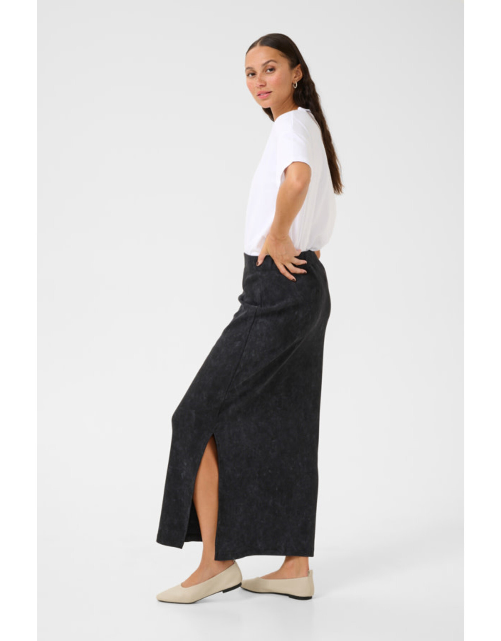 Kaffe Kaffe - Dodal Rib Skirt (Black Washed Rib)