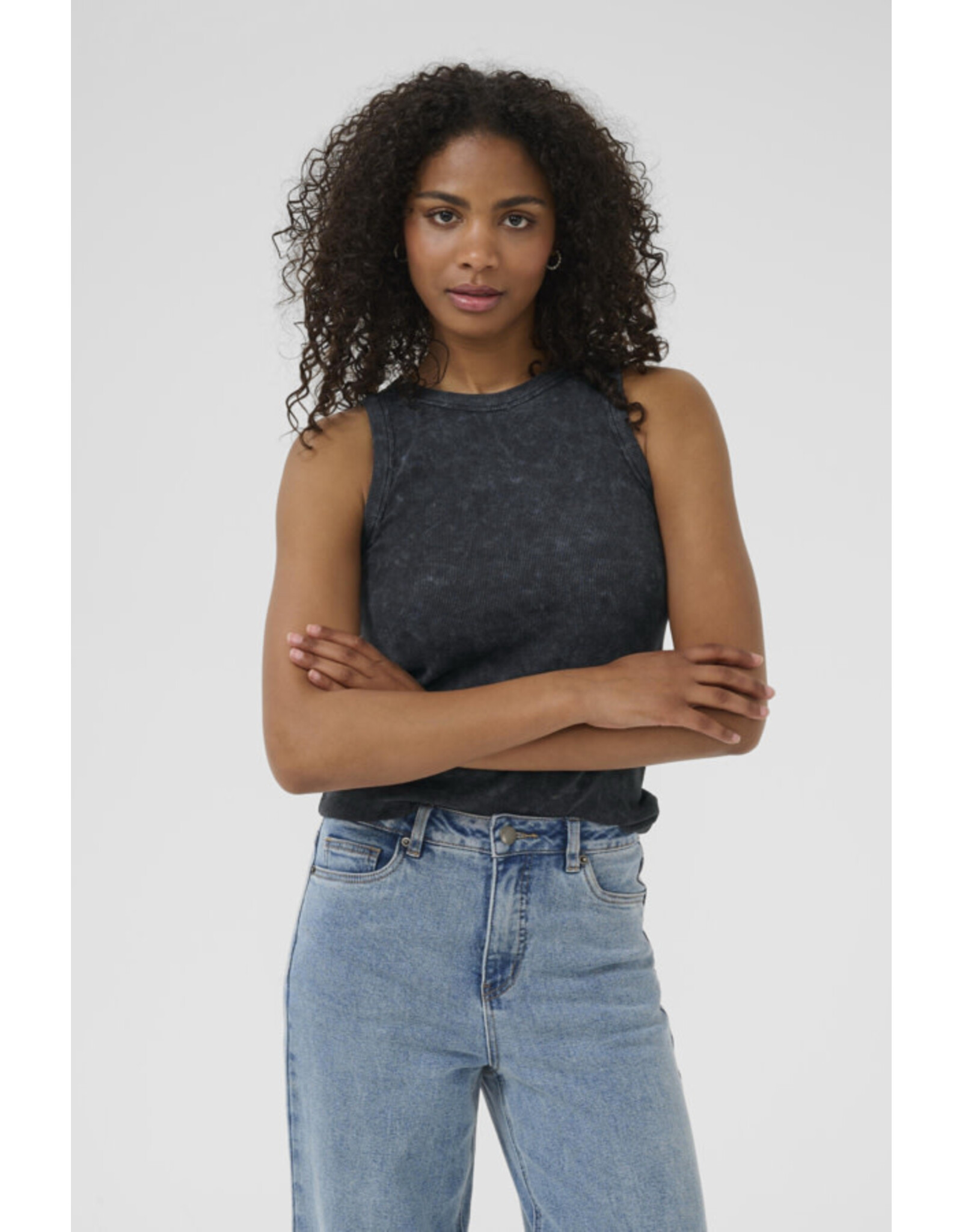 Kaffe Kaffe - Dodal Top (Black Washed Rib)