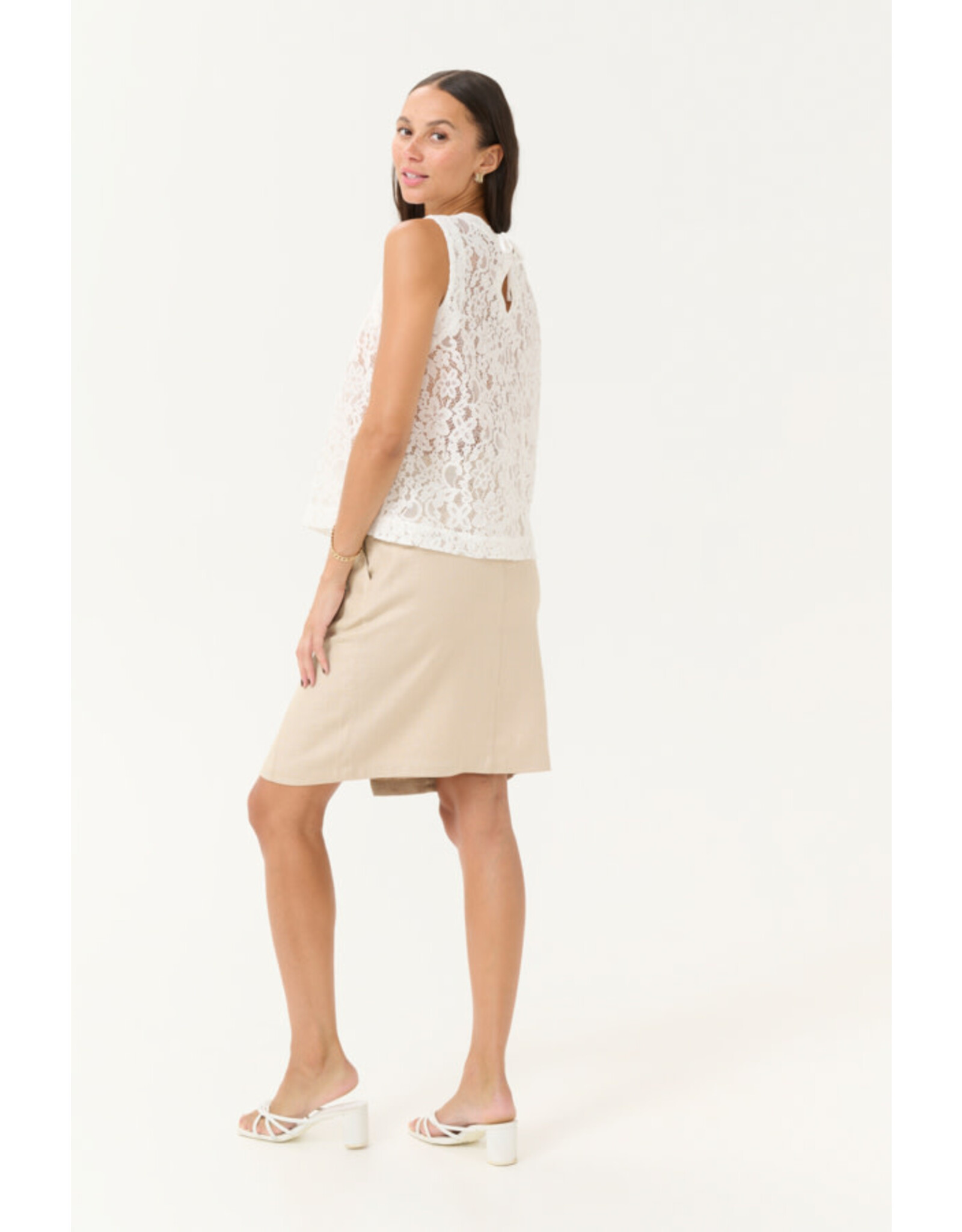 Kaffe Kaffe - Lora Lace Blouse (Chalk)