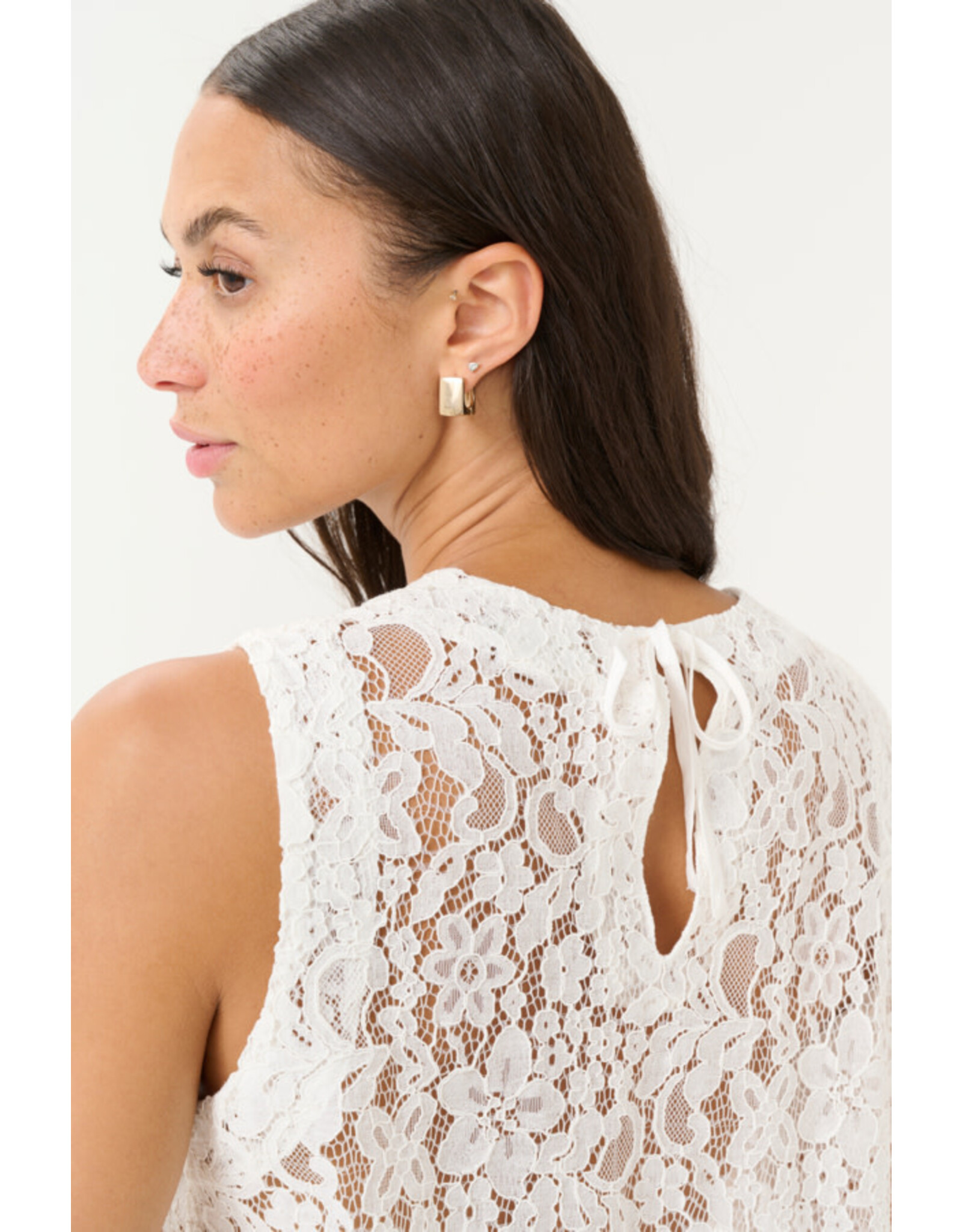 Kaffe Kaffe - Lora Lace Blouse (Chalk)