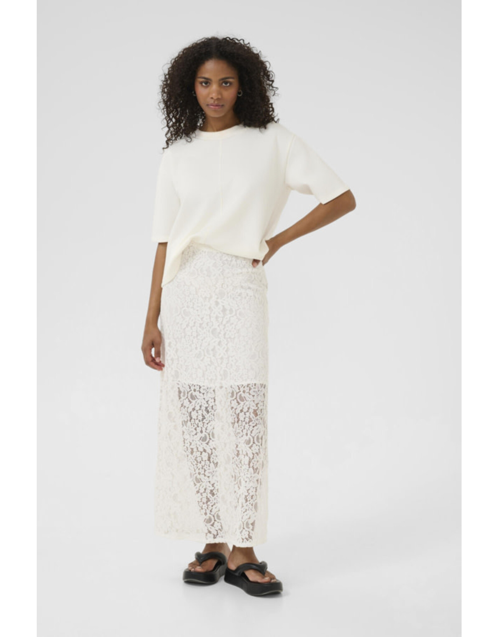 Kaffe Kaffe - Lora Lace Skirt (Chalk)