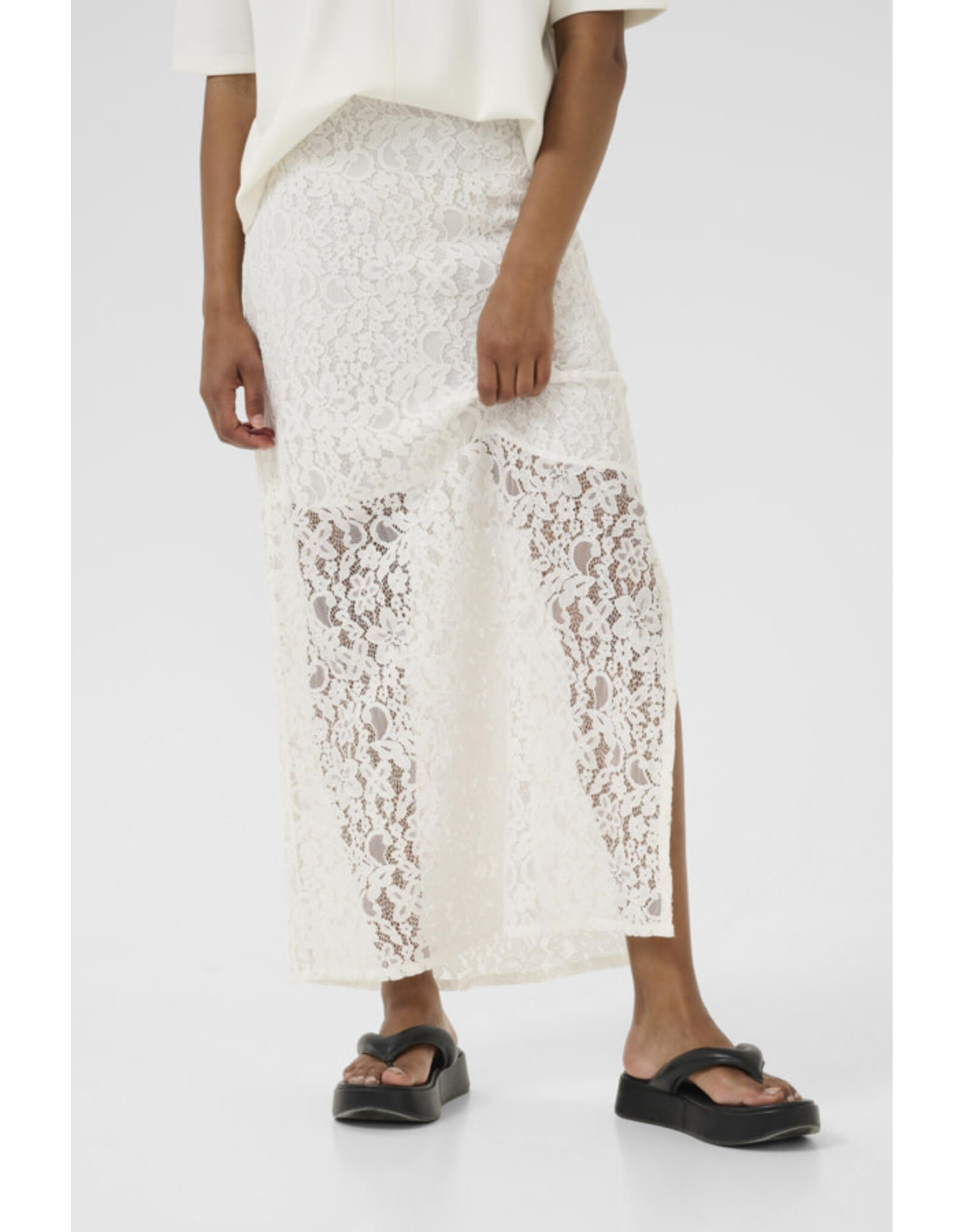Kaffe Kaffe - Lora Lace Skirt (Chalk)