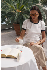 Kaffe Kaffe - Lilian Tee (Chalk / Black Heart)