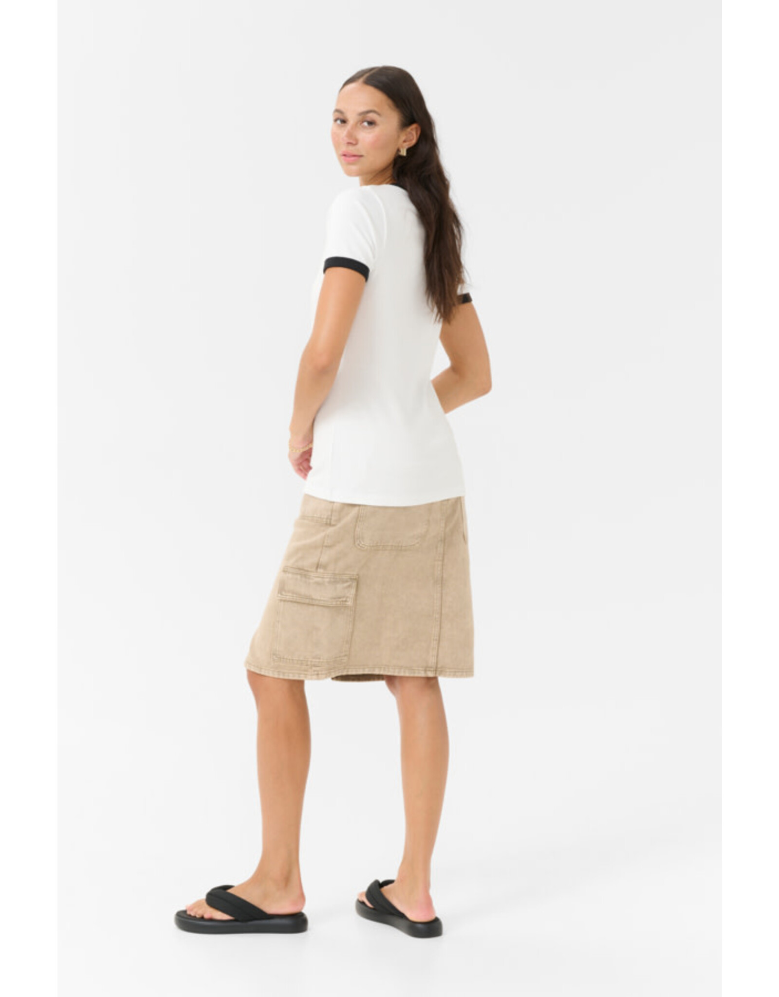 Kaffe Kaffe - Lilian Tee (Chalk / Black Heart)