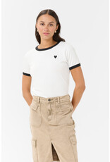 Kaffe Kaffe - Lilian Tee (Chalk / Black Heart)
