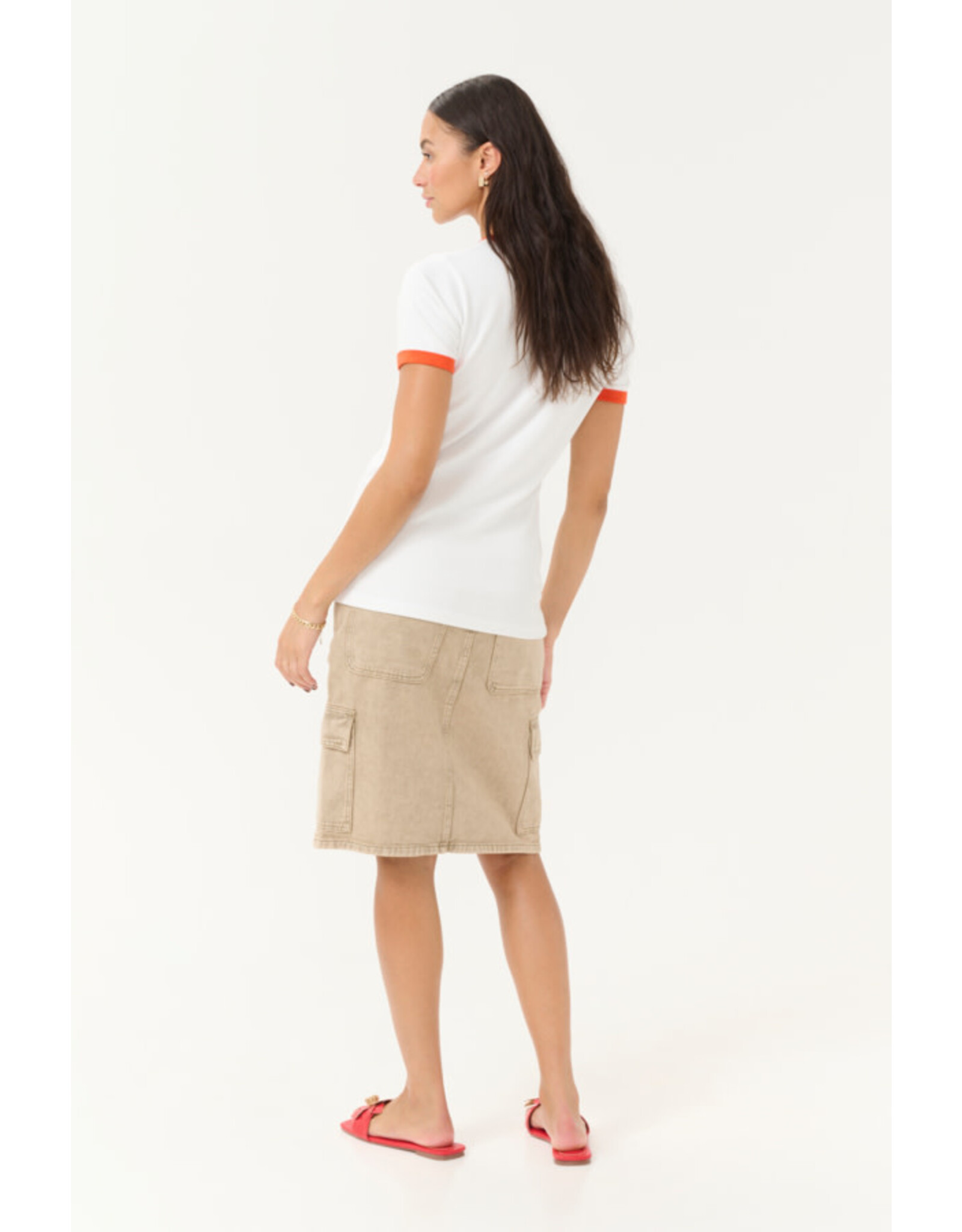 Kaffe Kaffe - Lilian Tee (Chalk / Grenadine)