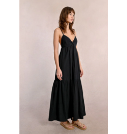 Molly Bracken Molly Bracken -  Maxi Dress with Cross Back (Black)