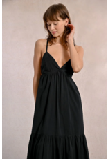 Molly Bracken Molly Bracken -  Maxi Dress with Cross Back (Black)