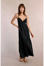 Molly Bracken Molly Bracken -  Maxi Dress with Cross Back (Black)