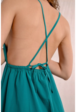 Molly Bracken Molly Bracken -  Maxi Dress with Cross Back (Emerald Green)