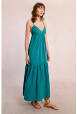 Molly Bracken Molly Bracken -  Maxi Dress with Cross Back (Emerald Green)
