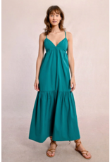 Molly Bracken Molly Bracken -  Maxi Dress with Cross Back (Emerald Green)