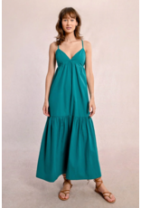 Molly Bracken Molly Bracken -  Maxi Dress with Cross Back (Emerald Green)