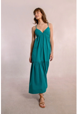 Molly Bracken Molly Bracken -  Maxi Dress with Cross Back (Emerald Green)