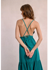 Molly Bracken Molly Bracken -  Maxi Dress with Cross Back (Emerald Green)