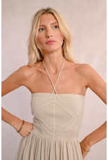 Molly Bracken Molly Bracken -  Strapless Smocked Dress (Beige)