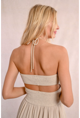 Molly Bracken Molly Bracken -  Strapless Smocked Dress (Beige)